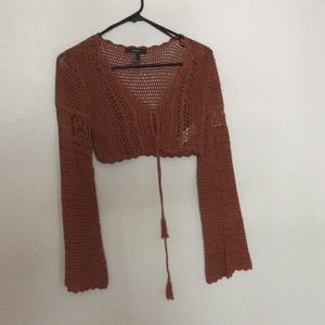 Forever 21 Crocheted Cropped Sweater